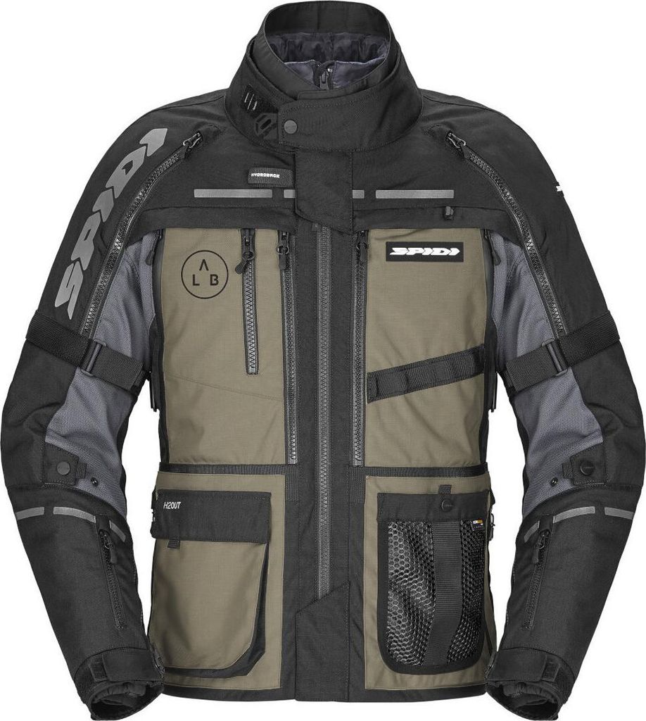 Spidi Hard Track 3 H2Out wasserdichte Motorrad Textil Jacke, oliv, S
