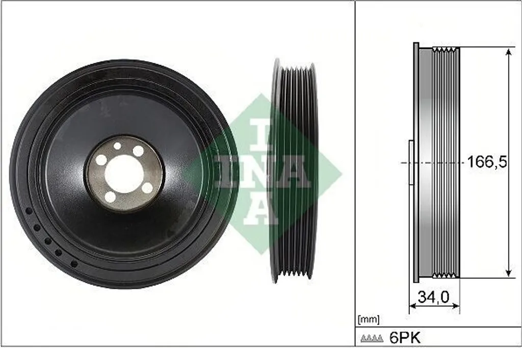 Supprimez les bruits moteur : Poulie vilebrequin INA Opel Insignia 167mm