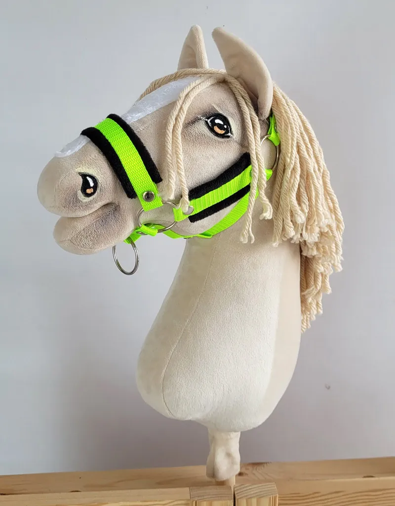 Cheval de bâton Hobby Horse A3 vert et noir avec manche ajustable