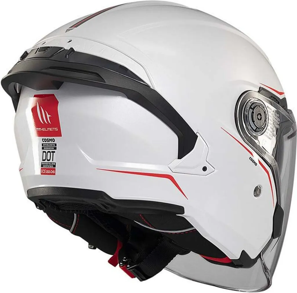 Casque Jet MT Helmets Cosmo SV Solid A0 Blanc Brillant Taille XL