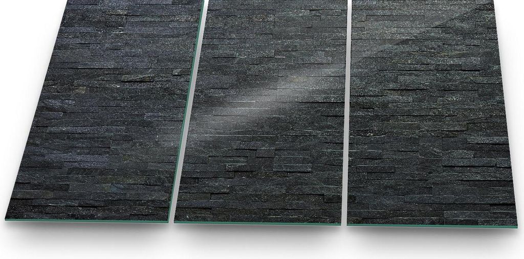 Herdabdeckplatte Abdeckung Glaskeramikfeld Abdeckplatte 3-Teilig 90x52 Ziegel Schwarz