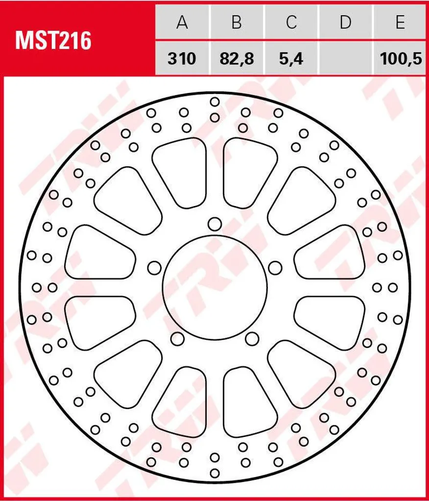 Disque de Frein Arrière Moto TRW MST216 en Acier Inox Haute Performance