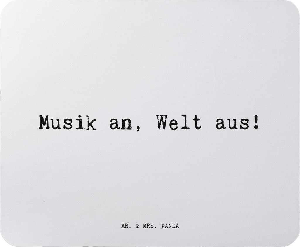Mr. & Mrs. Panda Mauspad Musik an, Welt aus!... - Aquarellblau - Geschenk, Mousepad, Mouse Pad, Lied, mausteppich, pc, Sprüche, lustig, Musiker, K...