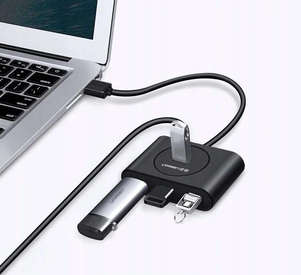 Ugreen 20290 Hub USB 3.2 Gen 1 4 Porte - Estensione Cavo 0,5m Nero - 12
