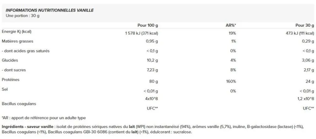 Whey Isolate Native Nutrimuscle Vanille - Filtration à Froid sans Lactose - 2