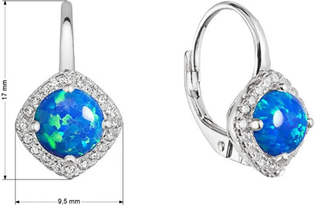 Orecchini Pendenti In Argento 925 Con Opale – A Forma Di Tartaruga Marina – Gioiello Da Sposa, Portafortuna - 3