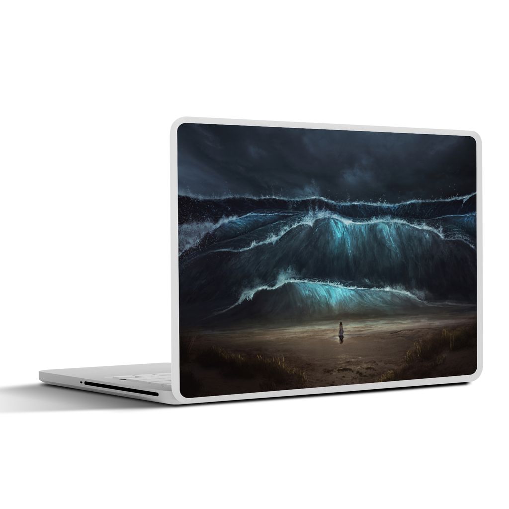 MuchoWow Laptop Aufkleber Sticker Cover Strand - Meer - Frau - Golf 36.5x27.5 cm - Laptop-Sticker