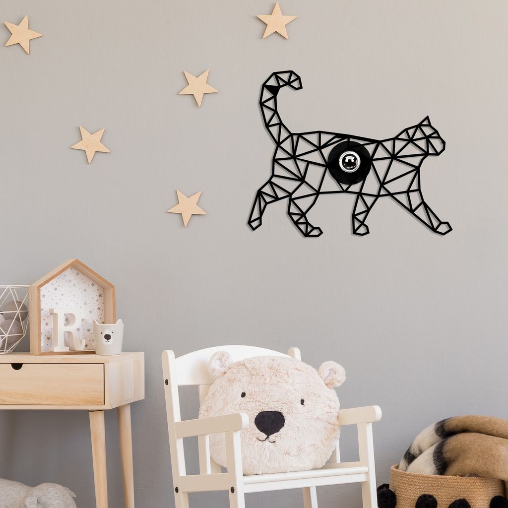 Opviq, 595- 595SHD, Schwarz, Wandleuchten, 37 x 12 x 46 cm, MDF -Körper