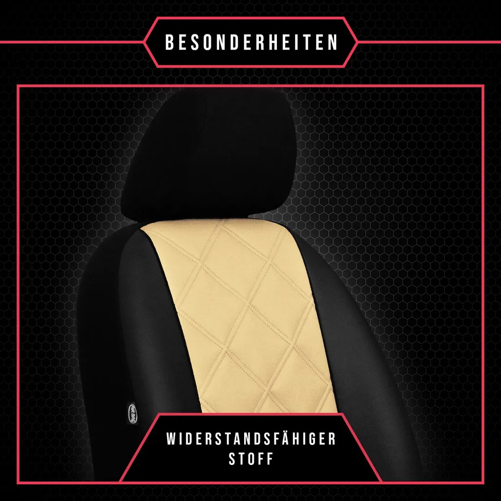 Coprisedili auto Coprisedili universali per Volkswagen Golf III Set beige - 3