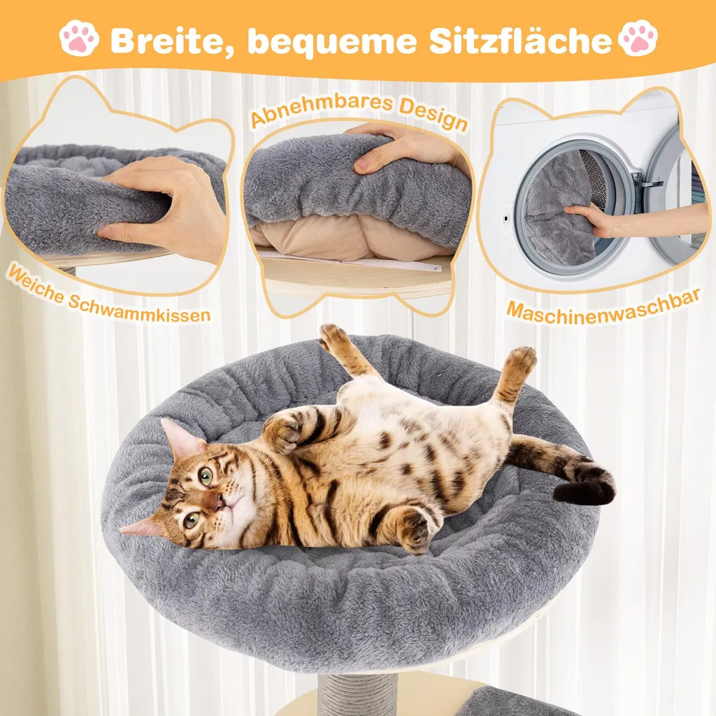 Arbre à chat robuste 172 cm doté de poteaux épais et base stable