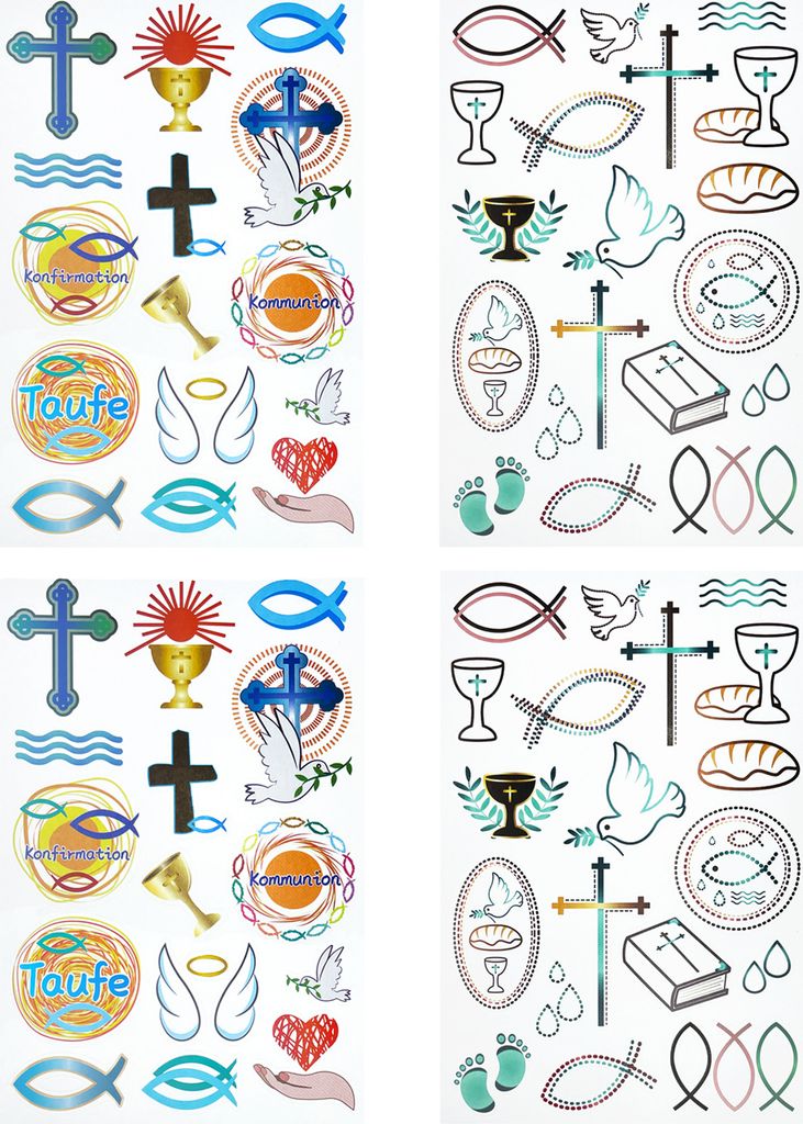 Oblique Unique 68 Sticker Aufkleber Set für Taufe Kommunion Produktbild 
