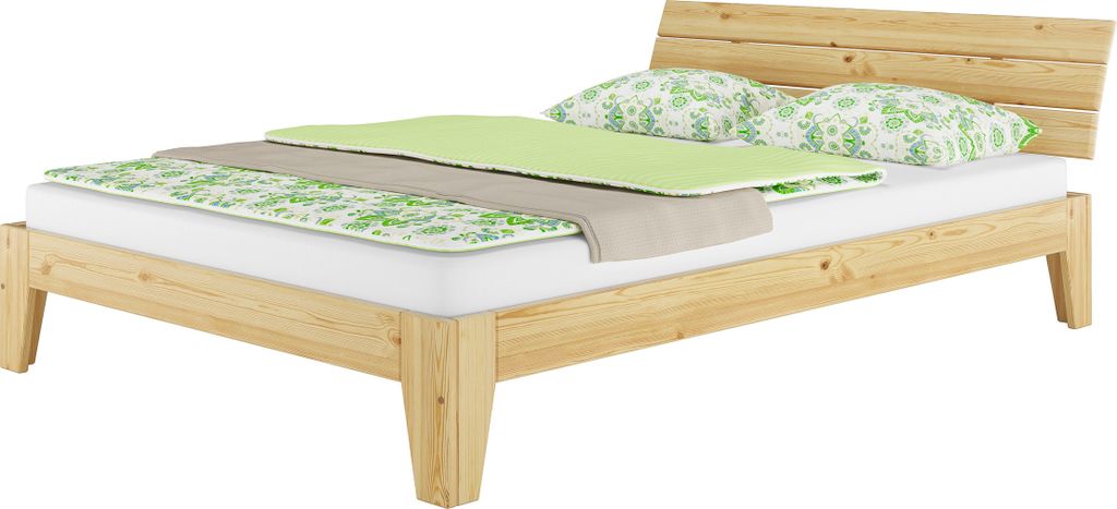 Doppelbett Massivholz Bett Kiefer natur 140x200 Futonbett Zubehör wählbar V-60.62-14ohne Zubehör