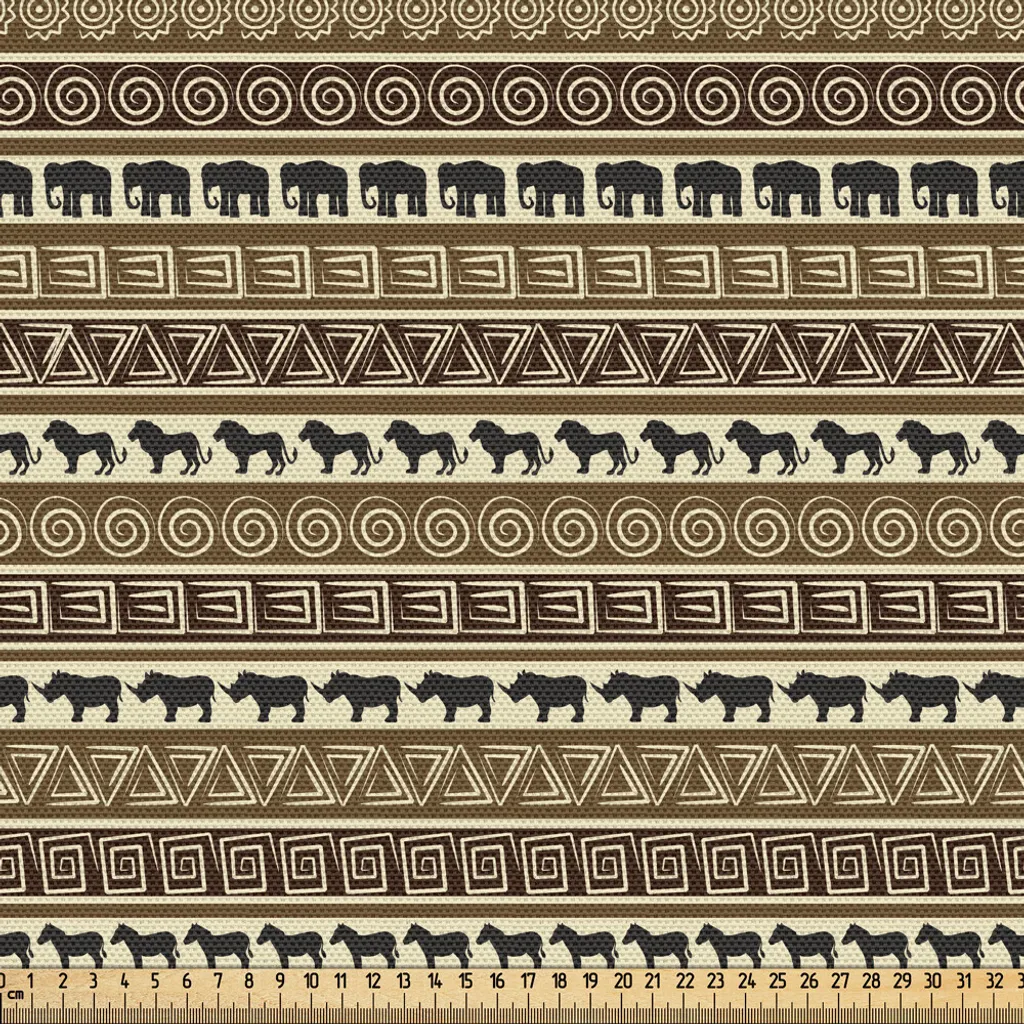 Tissu décoratif animaux sauvages style africain Art 148 cm x 300 cm