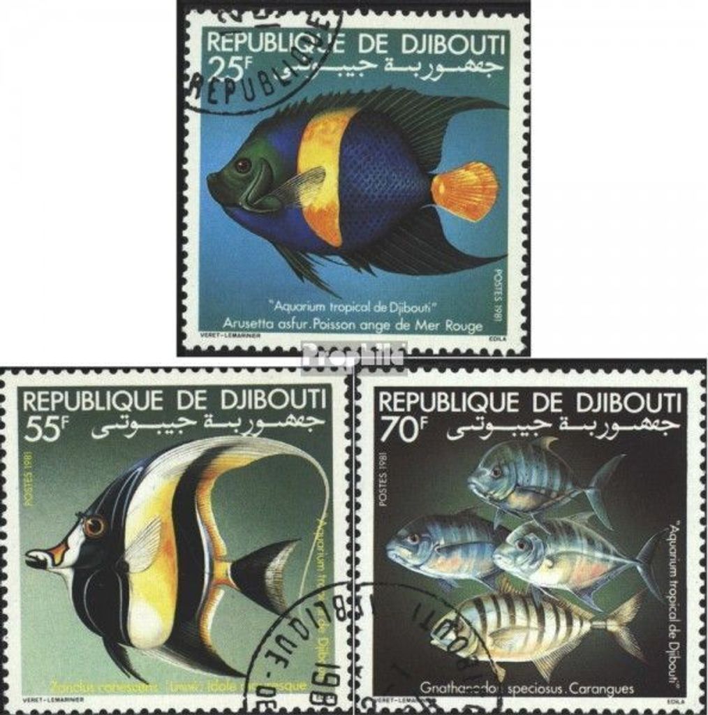 Briefmarken Dschibuti 1981 Mi 296-298 (kompl.Ausg.) gestempelt Aquarium von Dschibuti