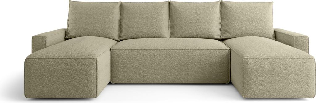BEDANTE ECKSOFA mit Schlaffunktion SAVIO U Quelle 06 Beige U-Form Sofa mit Stauraum Bettkasten Wohnzimmersofa Couch Sofa Bettsofa Bettkasten Bettcouch