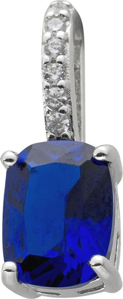 Anhänger Silber 925 Saphir Synthese Brillant Synthesen rhodiniert
