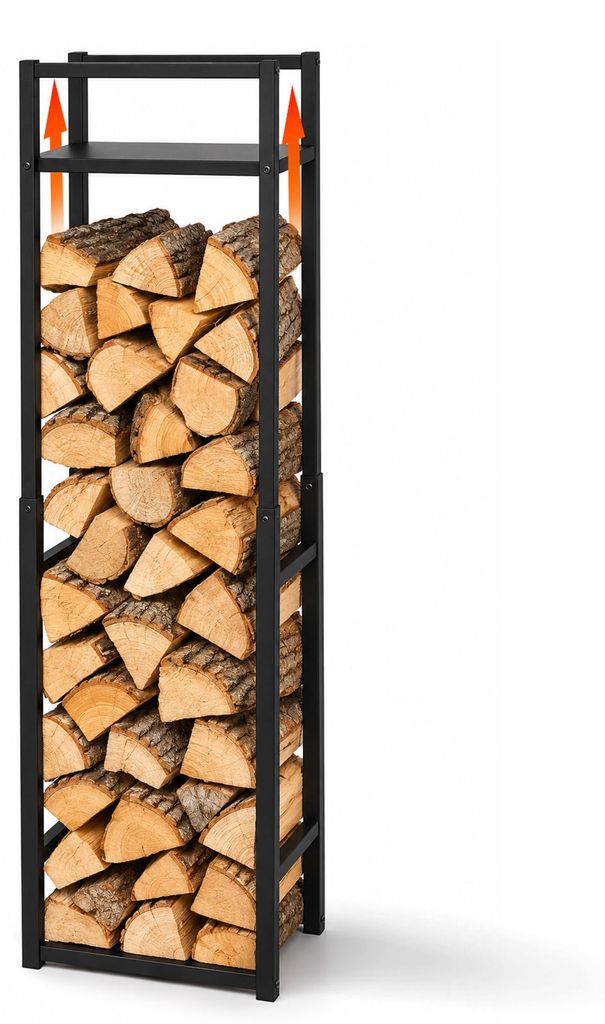 Ikodm Holzregal für Kamin mit Ablage und 3 Höhen, 45 × 32 × Produktbild 