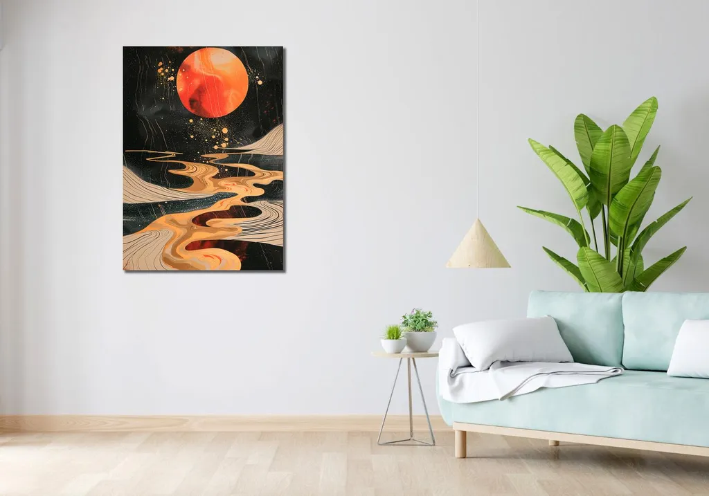 Tableau Mural Danse Planétaire 70x100 cm - Décoration Style Moderne - 2