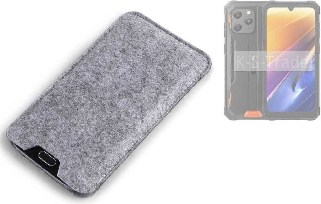K-S-Trade Filz Handyhülle kompatibel mit Blackview BV5300 Plus Schutzhülle Filztasche Filz Tasche Case Sleeve Handy Hülle Filzhülle grau