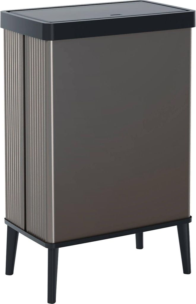 Dmora Mülleimer Tofino 44x27x69h cm Dunkelgrau, 54 l Fassungsvermögen, ein Korb