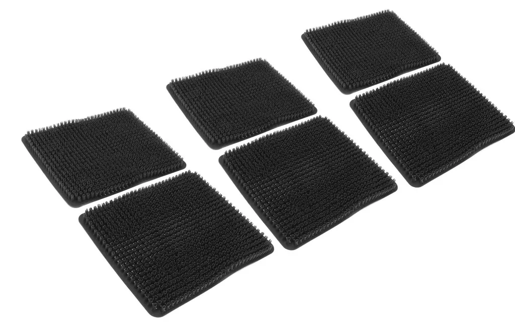 Tapis de ponte pour poules en plastique PE noir - Lot de 6 accessoires