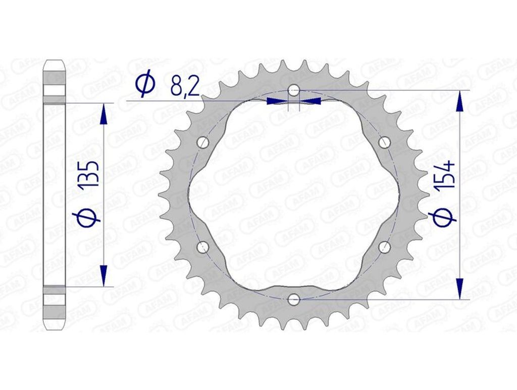 AFAM Kettenrad Alu Standard - 525 - AFAM-Kettenradträger Produktbild 