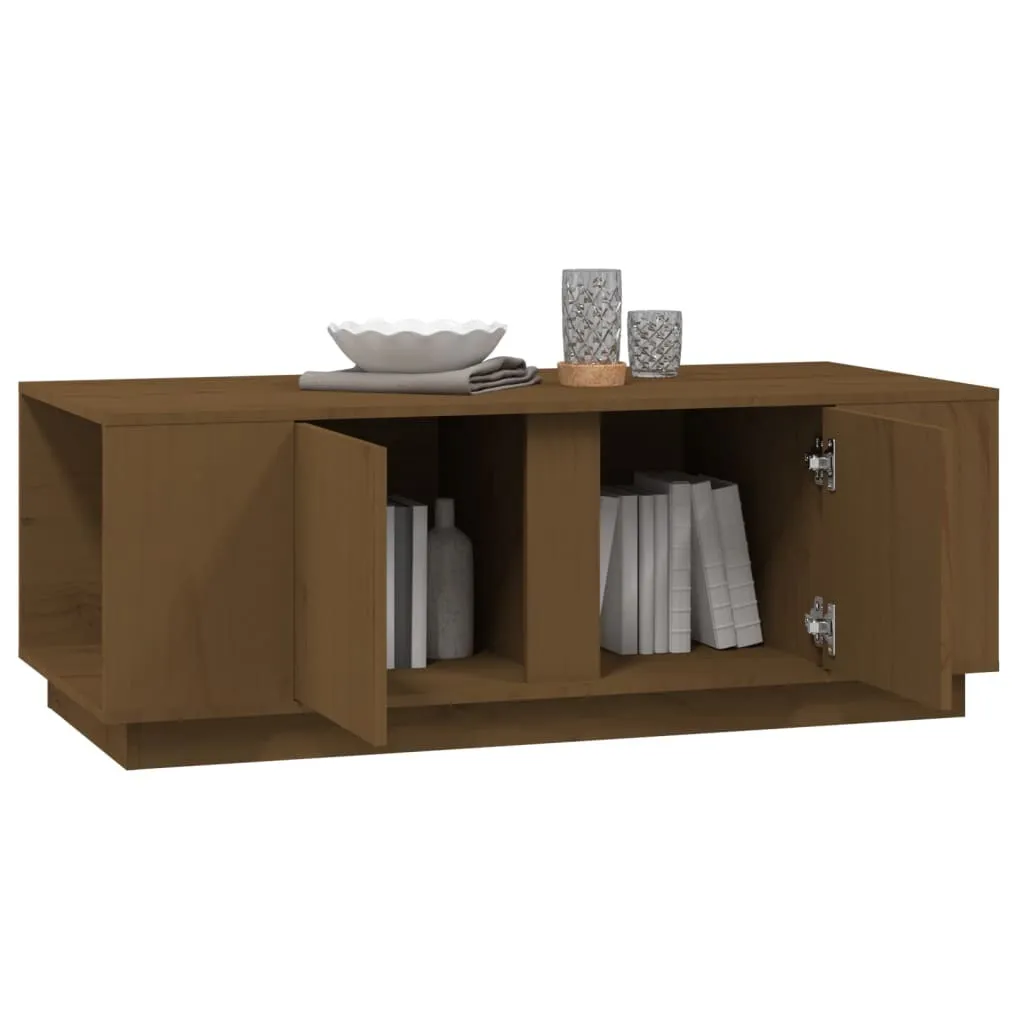 Tavolino in Legno Massello di Pino 110x50x40 cm - Marrone Miele - 3