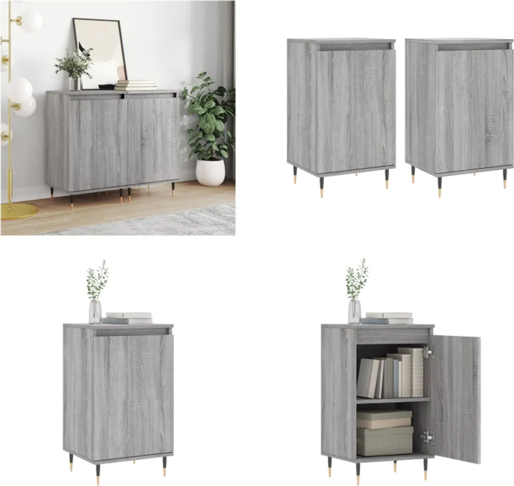 vidaXL Credenze 2 pz. Grigio Sonoma 40x35x70 cm Materiale a base di legno - Credenza - Credenze - Armadio - Armadio portaoggetti