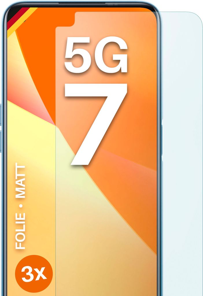 moex 3x Schutzfolie kompatibel mit Realme 7 5G - Displayschutzfolie Anti Reflex Folie, Matt