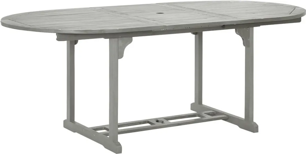Table de Jardin Familiale 8 Places en Bois Gris 200 cm pour Terrasse