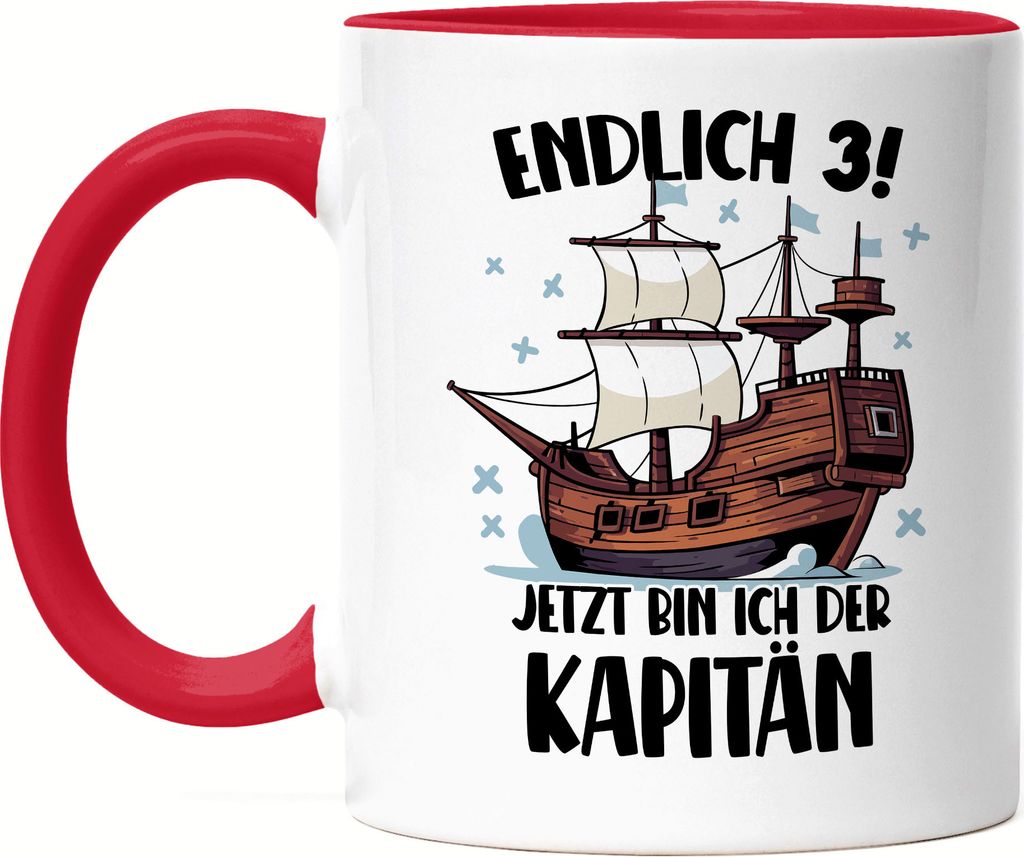 Geburtstag 3 Jahre Tasse Rot 3 Jahre 3. Geburtstag Pirat Piraten Motto