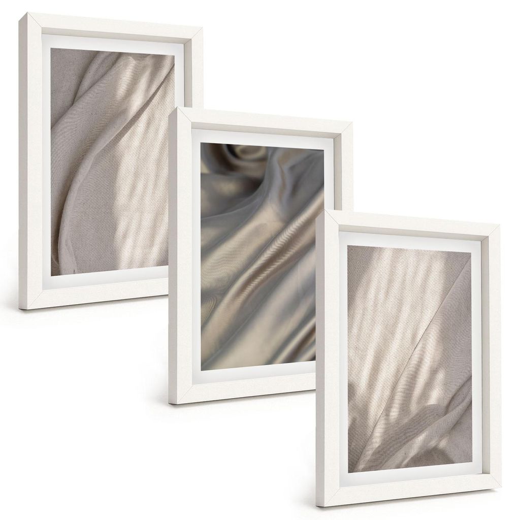 Bilder Set 3-teilig im weißen Rahmen – Wandbilder 3 Stück – gerahmte Poster für Wohnzimmer, Schlafzimmer und Flur – 20x30 cm – Nahaufnah...