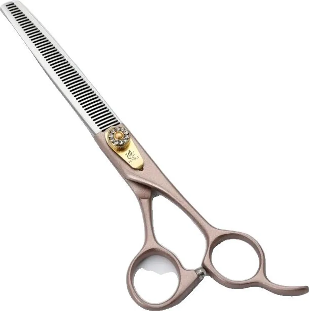 Ciseaux de coiffeur 7 pouces en cuivre pour désépaissir les cheveux épais