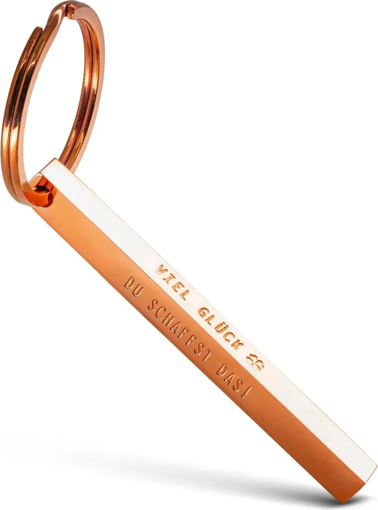 Porte-clés Bonne Réussite Examen FABACH en Acier Inox - Cube Porte-bonheur