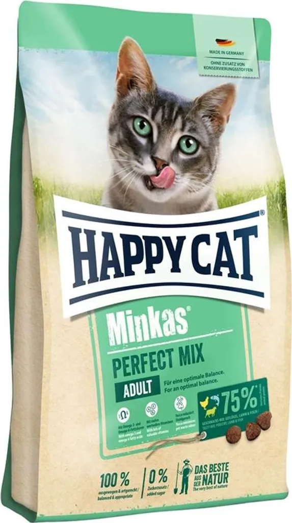 HappyCat Minkas Perfect Mix 4kg | Crocchette per Gatti Adulti Mix Gusti