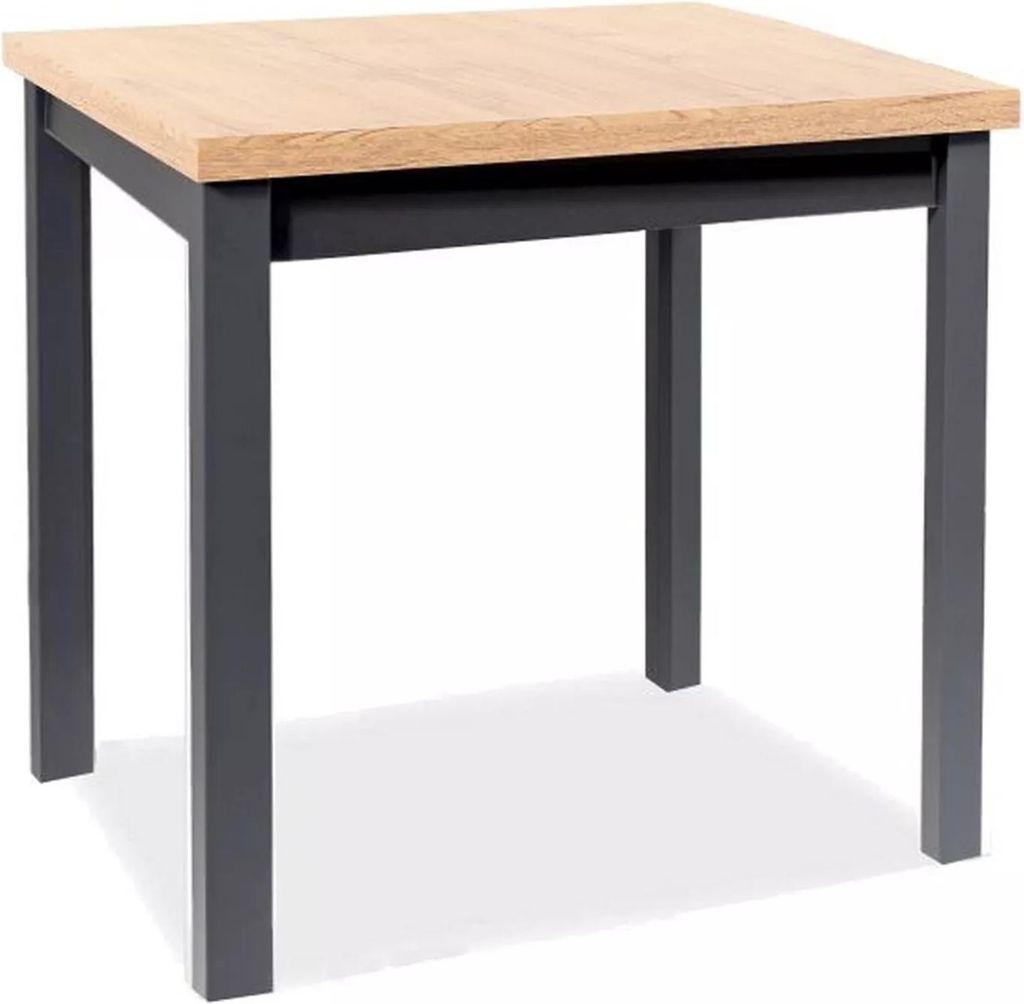 Quadratischer Esstisch ANTHONY – Eiche, handgefertigt / schwarz