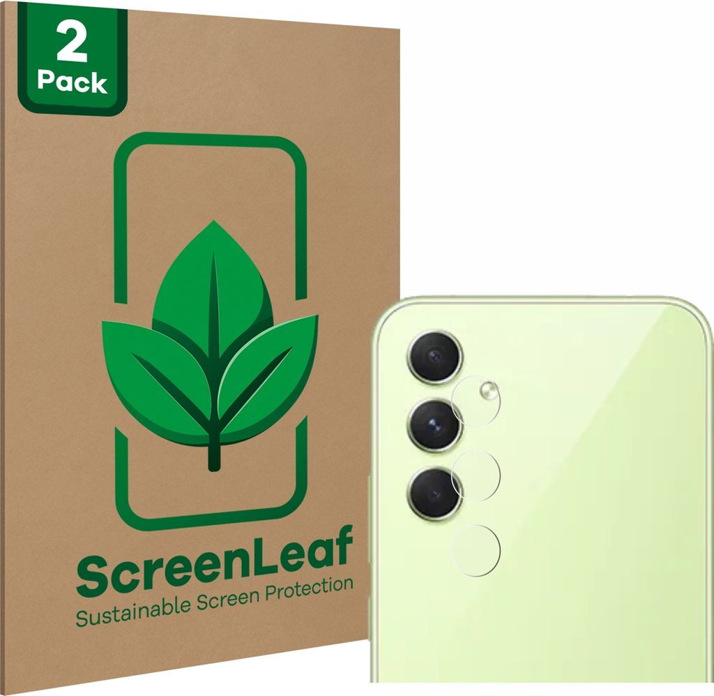 2x ScreenLeaf Schutzfolie für Samsung Galaxy A54 5G (NUR Kameraschutz) nachhaltiger Displayschutz Display Schutz Folie Klar Transparent