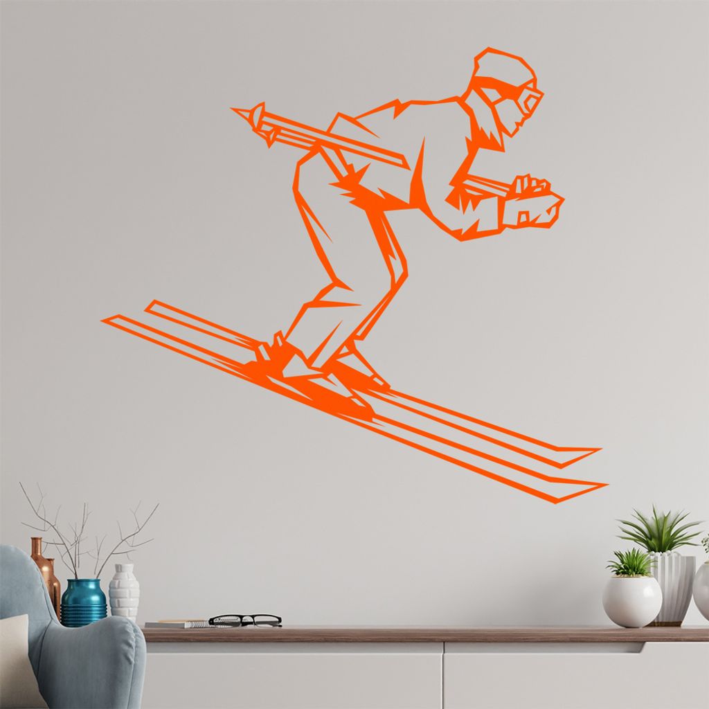 Schispringer Wandtattoo in 6 Größen - Wandaufkleber Wall Sticker - Dekoration, Küche, Wohnzimmer, Schlafzimmer, Badezimmer