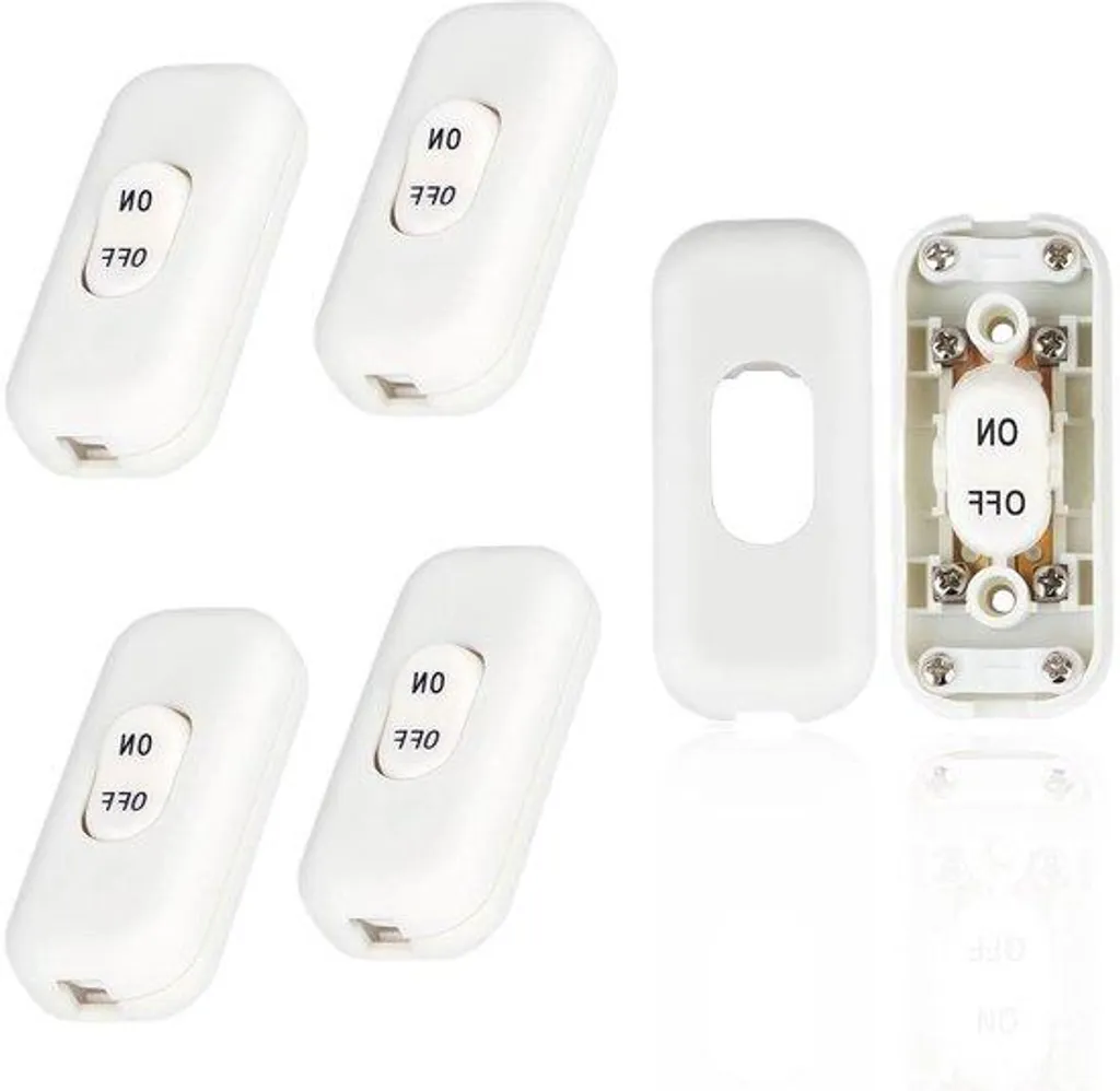 Bouton-poussoir 6A pour luminaire électrique, lot de 4 interrupteurs 250V
