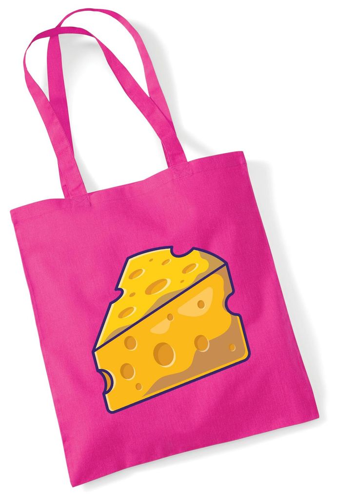 Huuraa Jutebeutel Käse Comic 10 Liter Fuchsia Baumwolle Tasche Geschenkidee