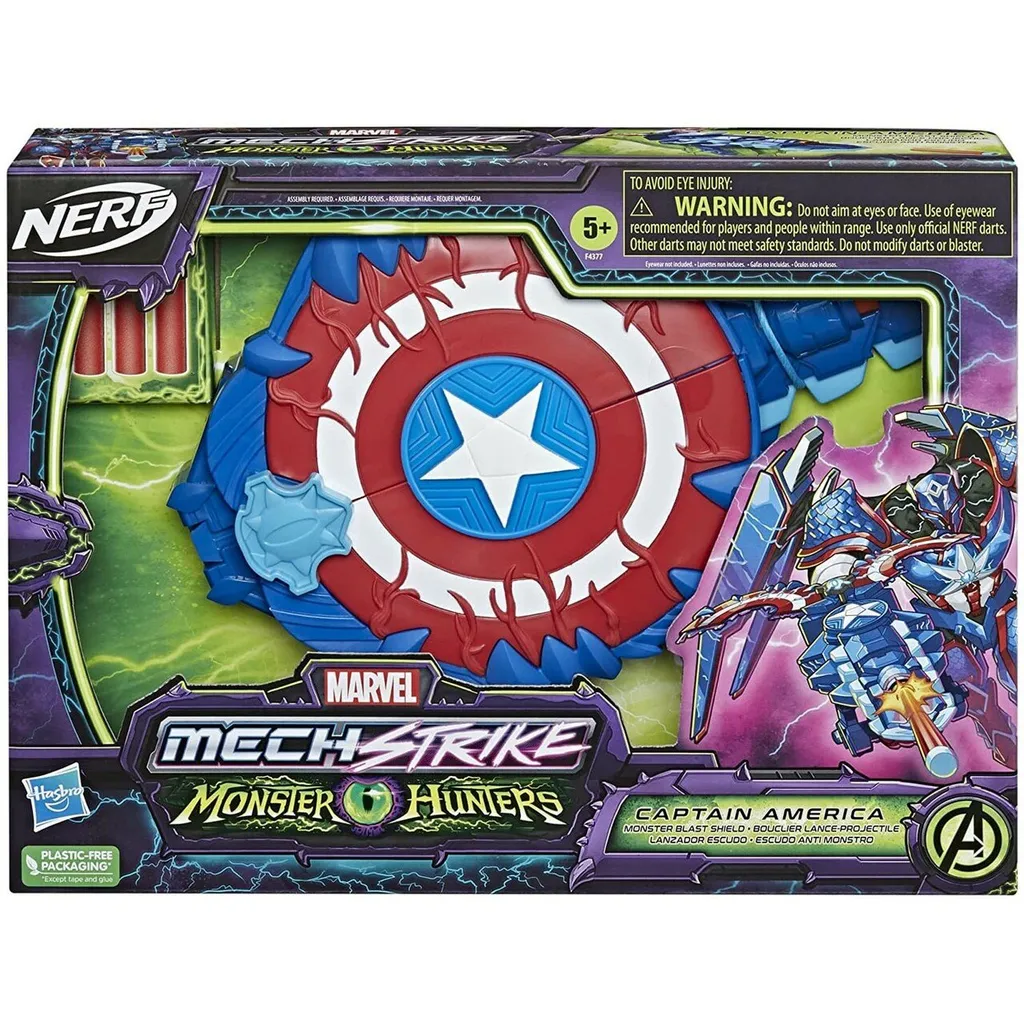 Jouet de Combat Nerf Captain America pour Enfant Marvel Mech Strike