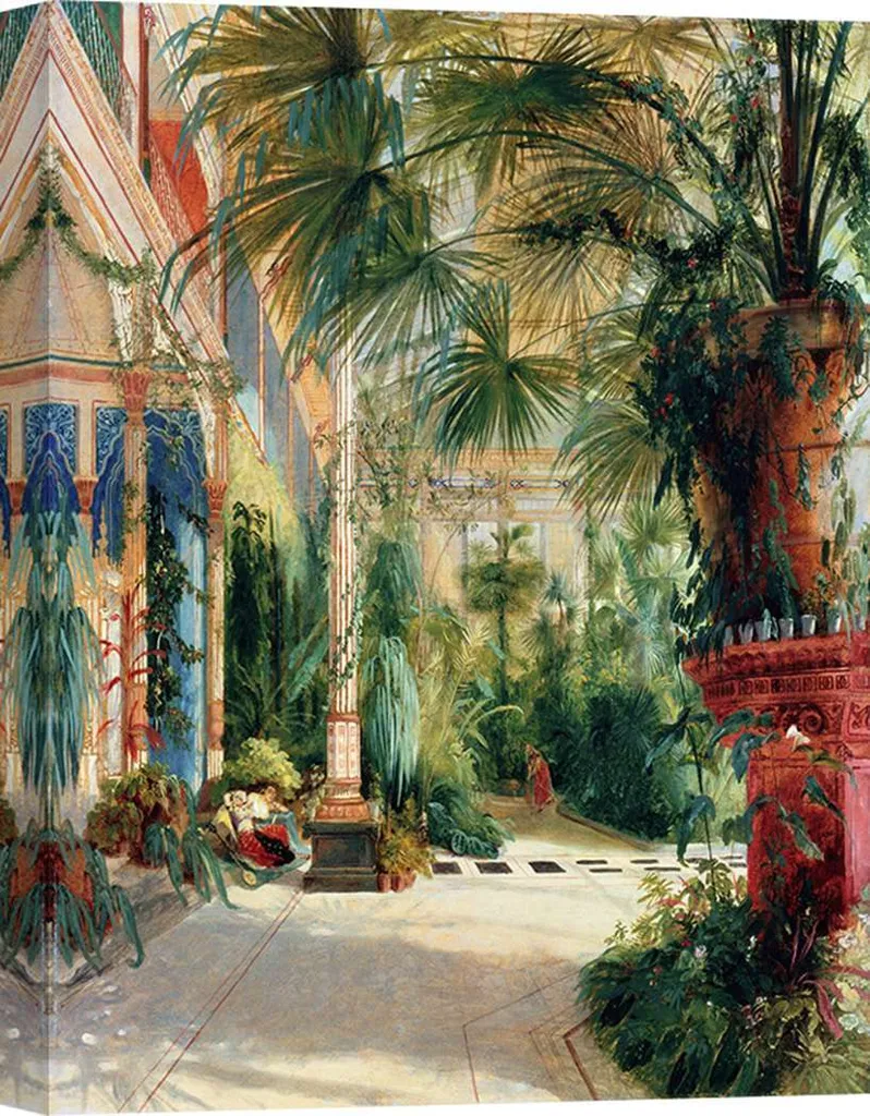 Tableau grand format pour salon Carl Blechen Palmeraie Toile 100x70