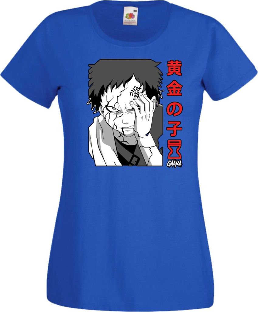 Damen T-Shirt Naruto Gaara 02 Var-039 Sand Hokage, Lady XS / Blau