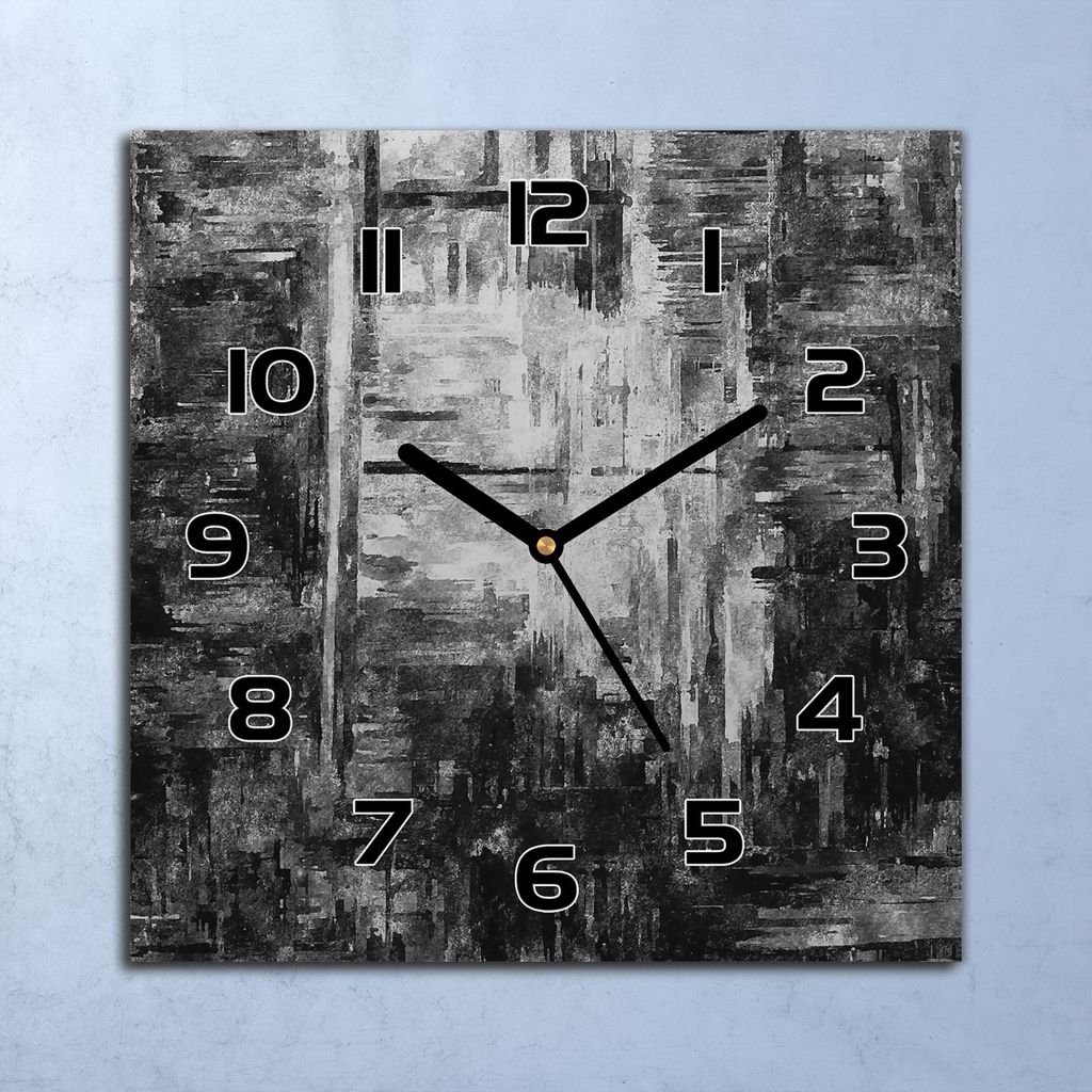 Wanduhr Echt-Glas-Küchenuhr Dunkle Abstraktion Quarz 30x30 Deko Bilder