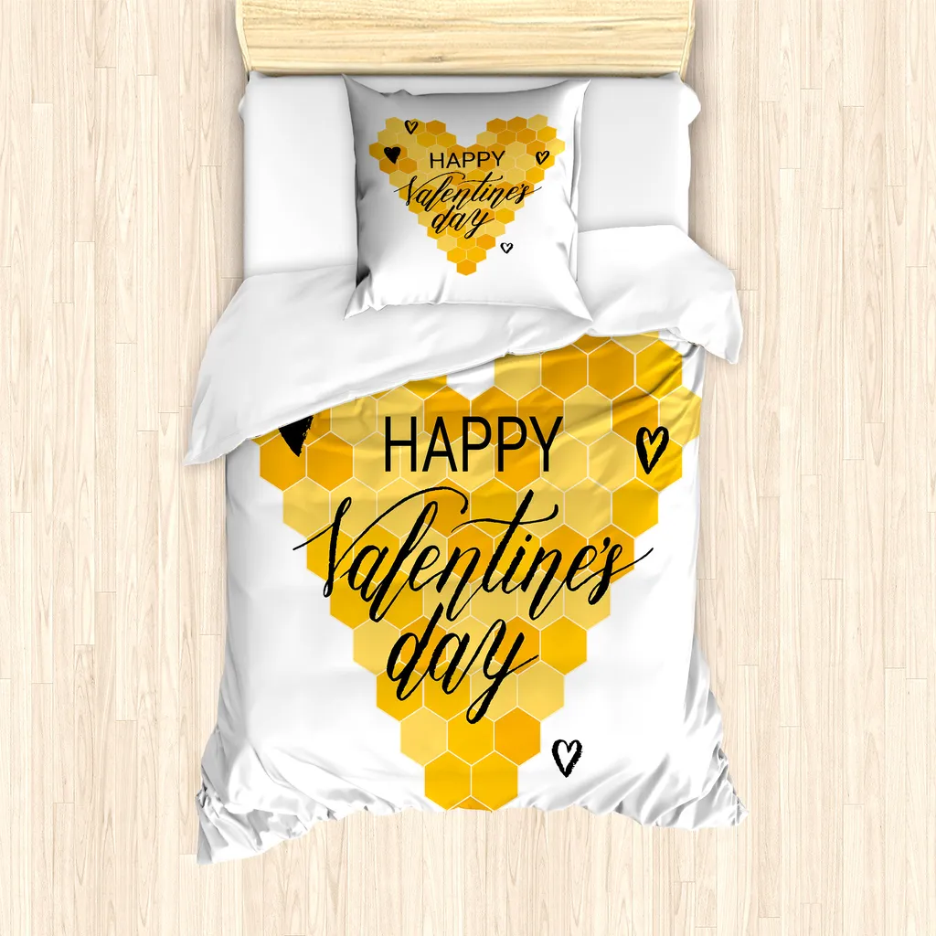 ABAKUHAUS Housse de Couette Honey Bee 135x200cm avec Taie Marigold Senf