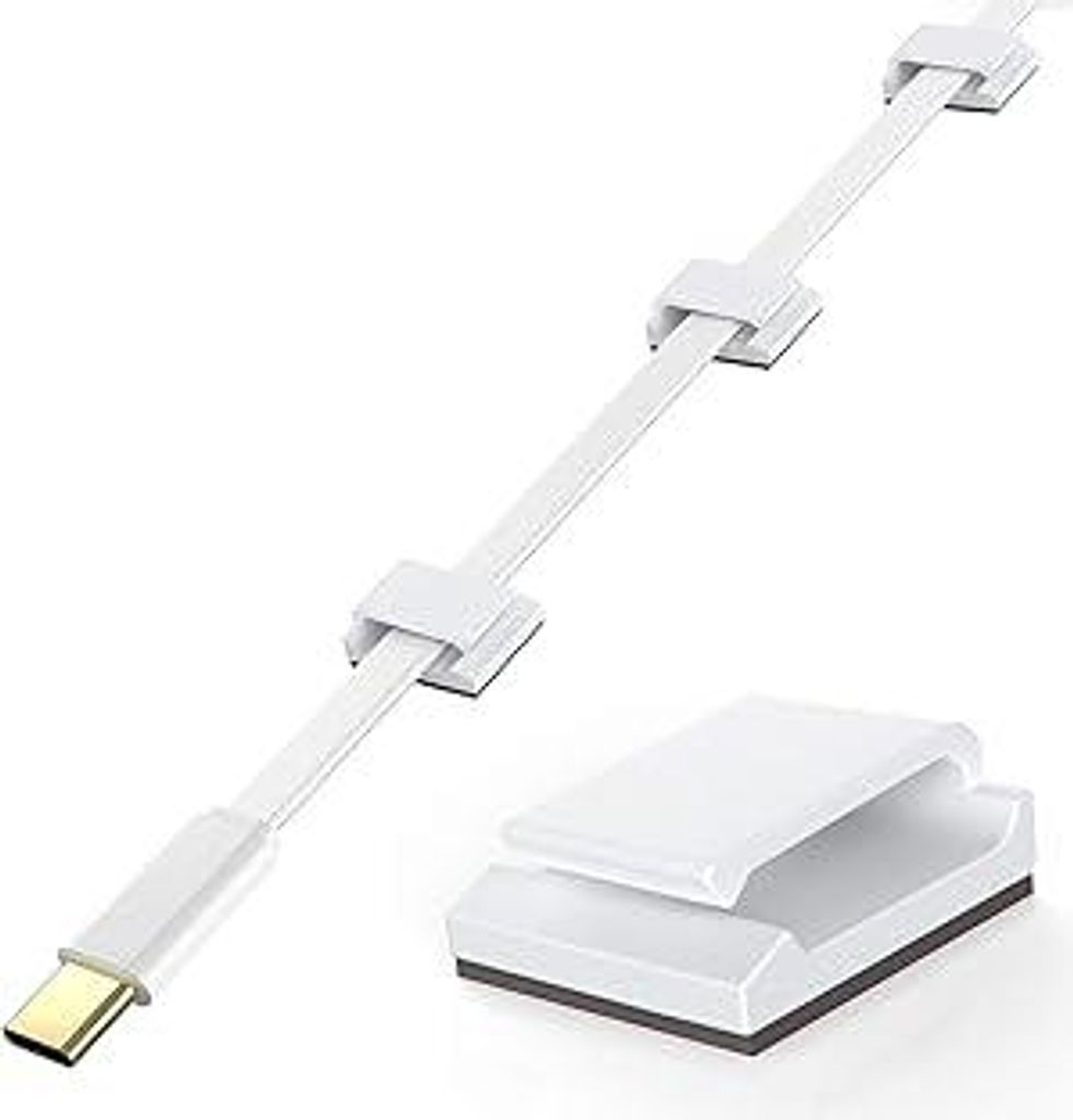 AGPTEK 100 Stück Kabelclips, selbstklebend, verstellbar, Premium-Acrylkabel, zur Aufbewahrung von elektrischen Drähten, Kabelbinder, für Organiz...