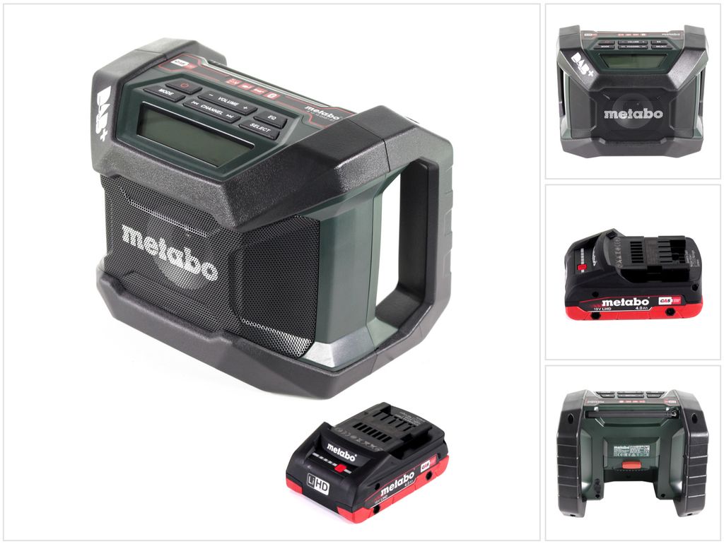Metabo R 12-18 DAB+ BT Akku Baustellenradio 12-18 V DAB+ + 1x LiHD Akku 4,0 Ah - ohne Ladegerät