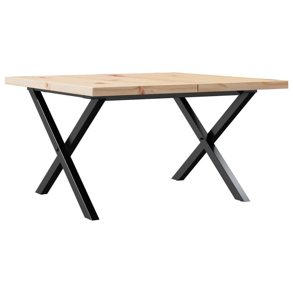 "2026 MODERNE"Esstisch/Couchtisch 2 Personnes - CLORIS - Küchentisch elegantes Design - X-Gestell 60x60x40,5cm Massivholz Kiefer & Stahl - Esstisc...