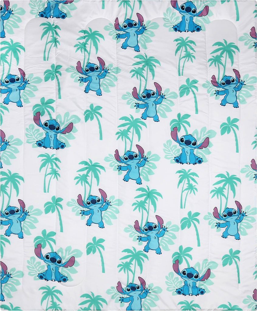 Stitch Disney Babydecke, blau-weiße Steppdecke 120x150cm,