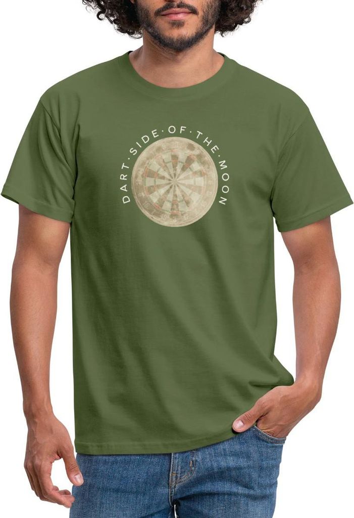 Spreadshirt Dart Side Of The Moon Vintage Look Männer T-Shirt, 4XL, Militärgrün
